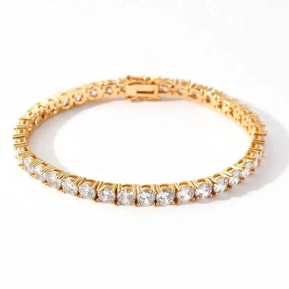 Zircon Copper Tennis Chain Necklace Link Chain Jewelry Silver/Gold Color