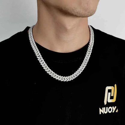 Cubic Zircon CZ Iced Out Bubbles Cuban Link Chain Necklace Jewelry Birthday Gift