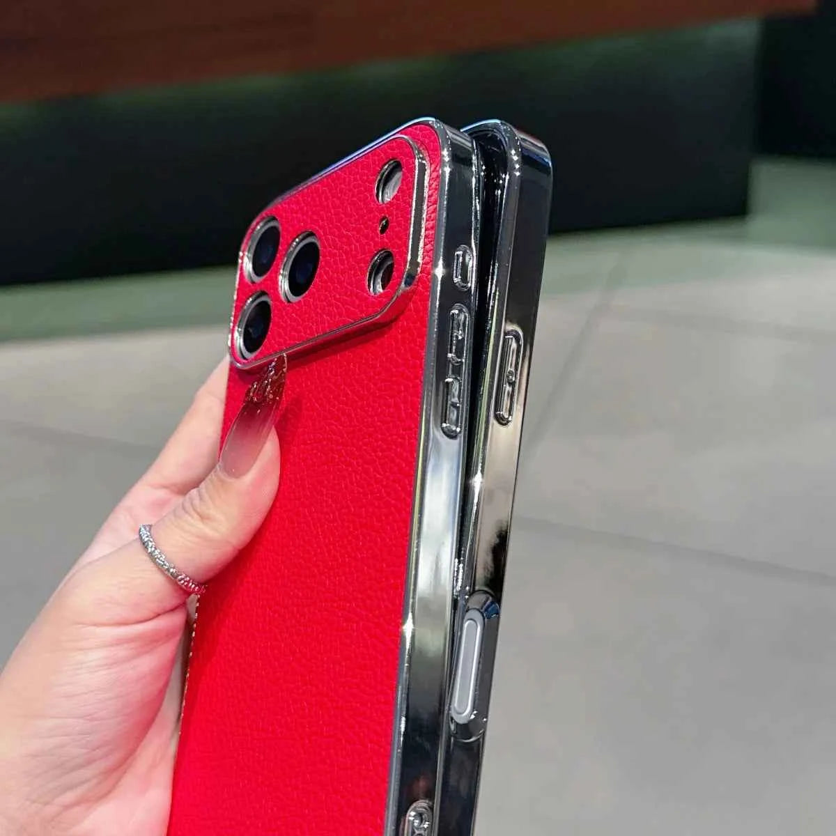 Leather Phone Case For iPhones Luxury Large Window Shockproof Cover