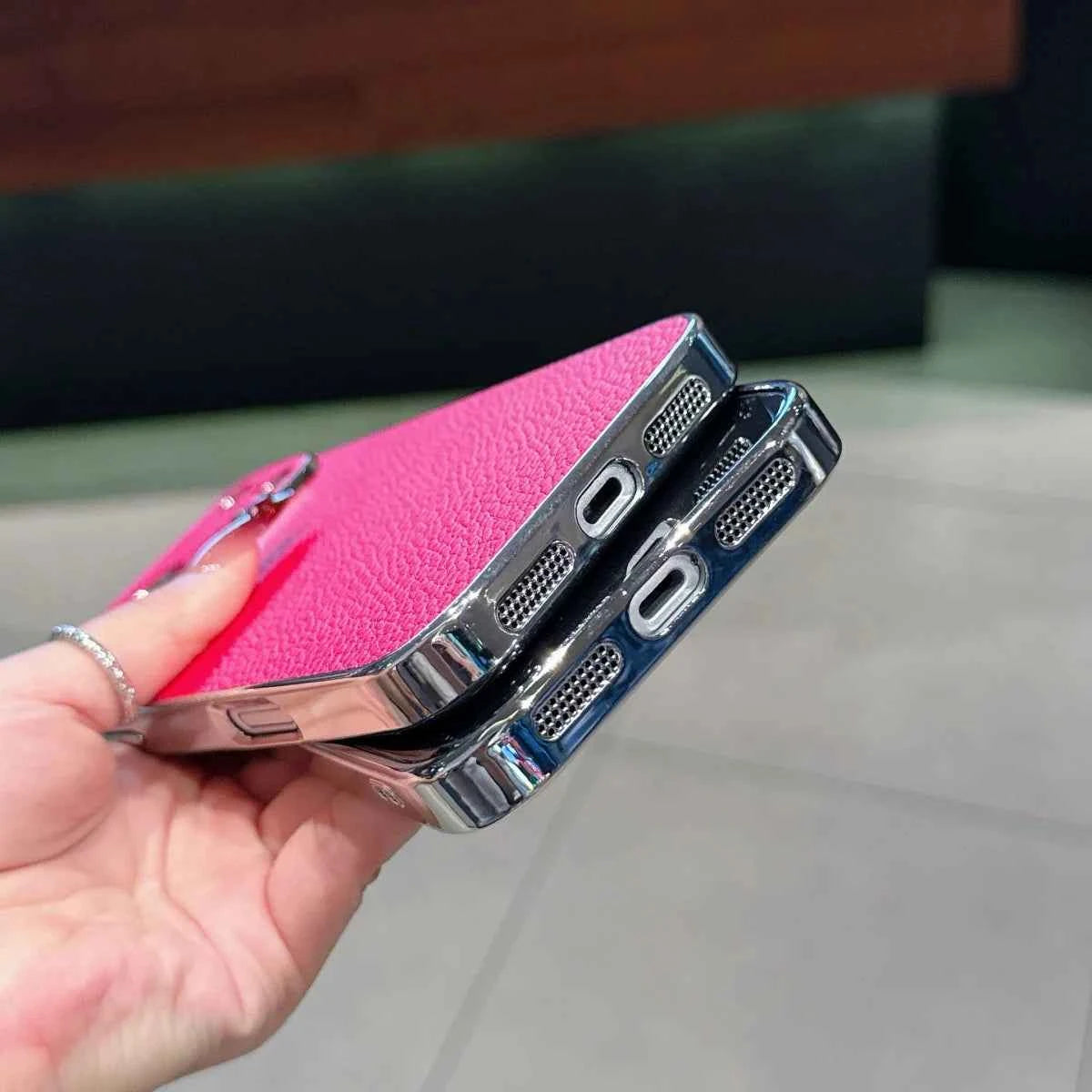 Leather Phone Case For iPhones Luxury Large Window Shockproof Cover