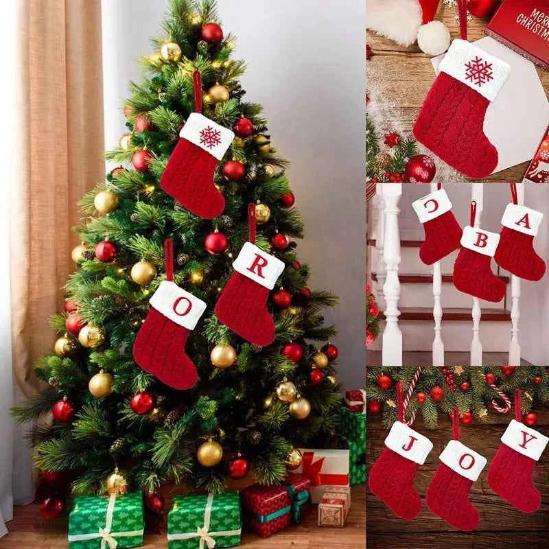 Christmas Alphabet Knitting Sock Christmas Tree Ornament