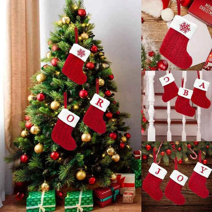 Christmas Alphabet Knitting Sock Christmas Tree Ornament