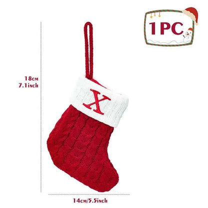 Christmas Alphabet Knitting Sock Christmas Tree Ornament