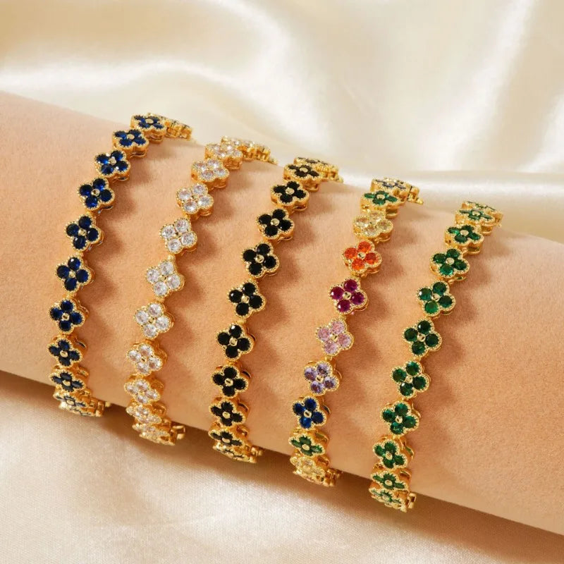 Crystal Flower Lucky Bracelet Women Personalized Bracelet