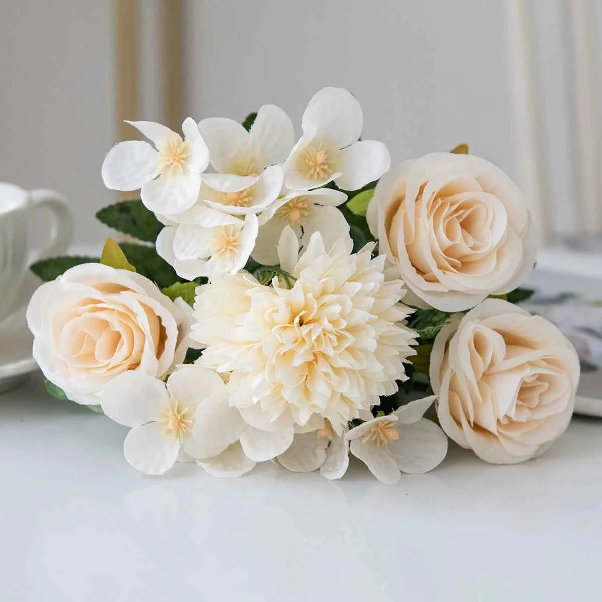 Artificial Flowers Silk Rose Bouquet Fake Plants Decoration Accessories