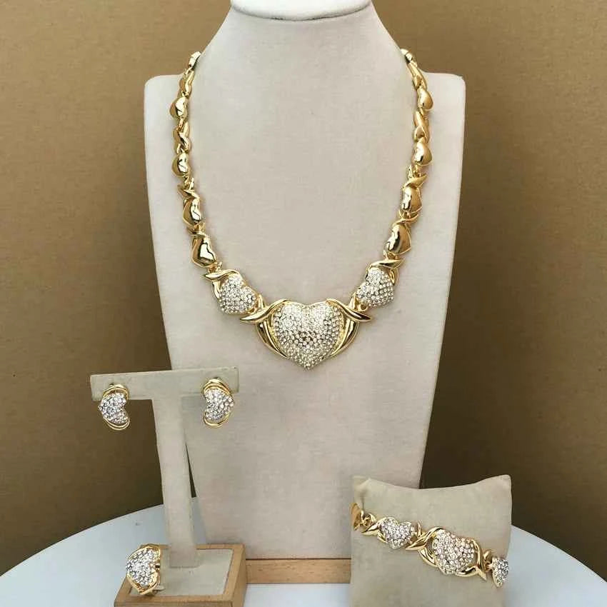 Classic Heart Jewelry Hugs and Kisses Jewelry XOXO Jewelry African Fashion Jewelry for Women FHK10242