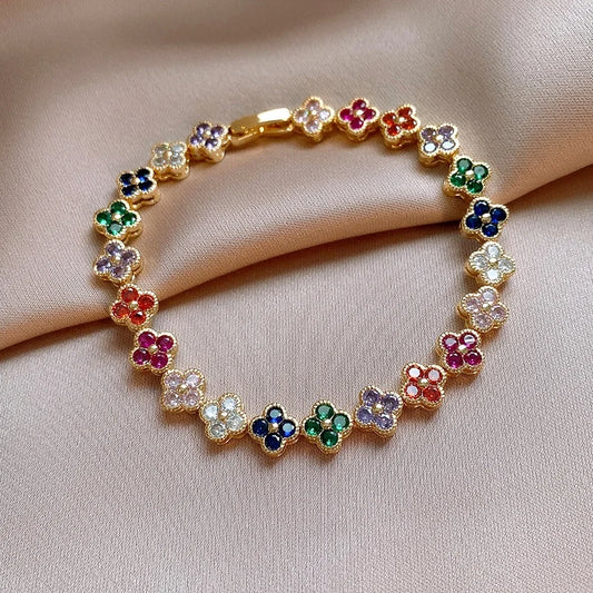 Crystal Flower Lucky Bracelet Women Personalized Bracelet