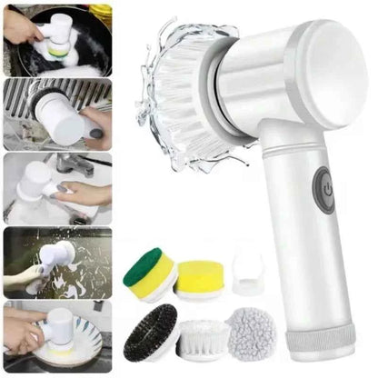 5-in-1 Electric Spin Scrubber Brush For Bathroom Tile Bathtub Sink, Power Scrubber With 5 Replaceable Brush Heads - DFShop