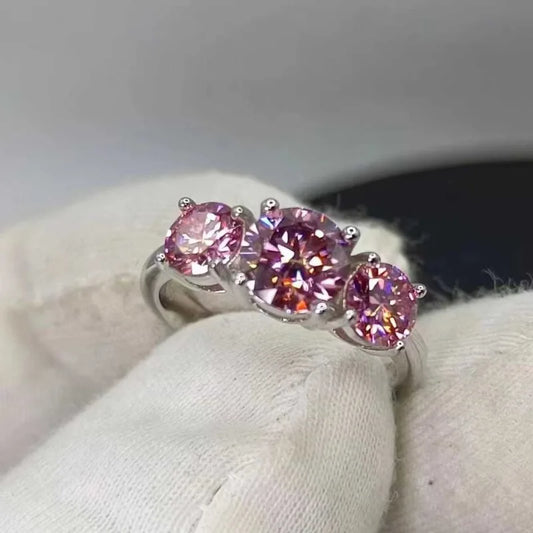 Moissanite Ring 2CT VVS1 Lab Diamond Solitaire Ring