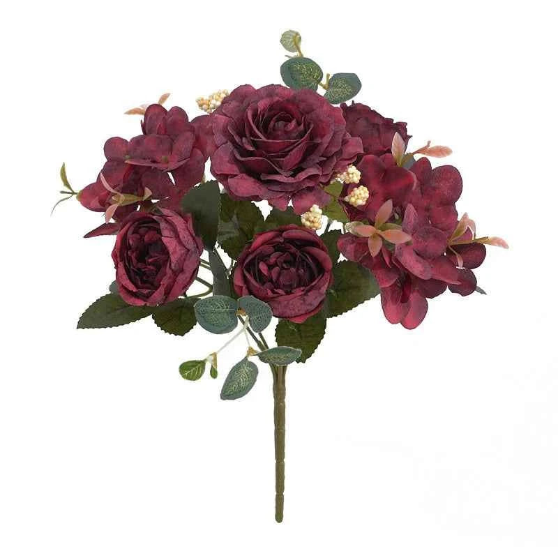 Artificial Flowers Silk Rose Bouquet Fake Plants Decoration Accessories