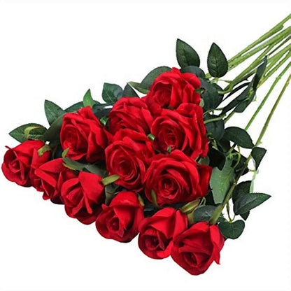 Realistic Artificial Rose Bouquet 12pcs