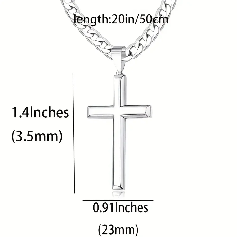 Cross Necklace Durable Cuban Crucifix Pendant Necklace
