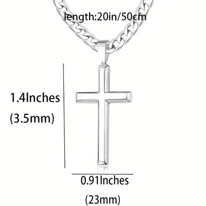 Cross Necklace Durable Cuban Crucifix Pendant Necklace