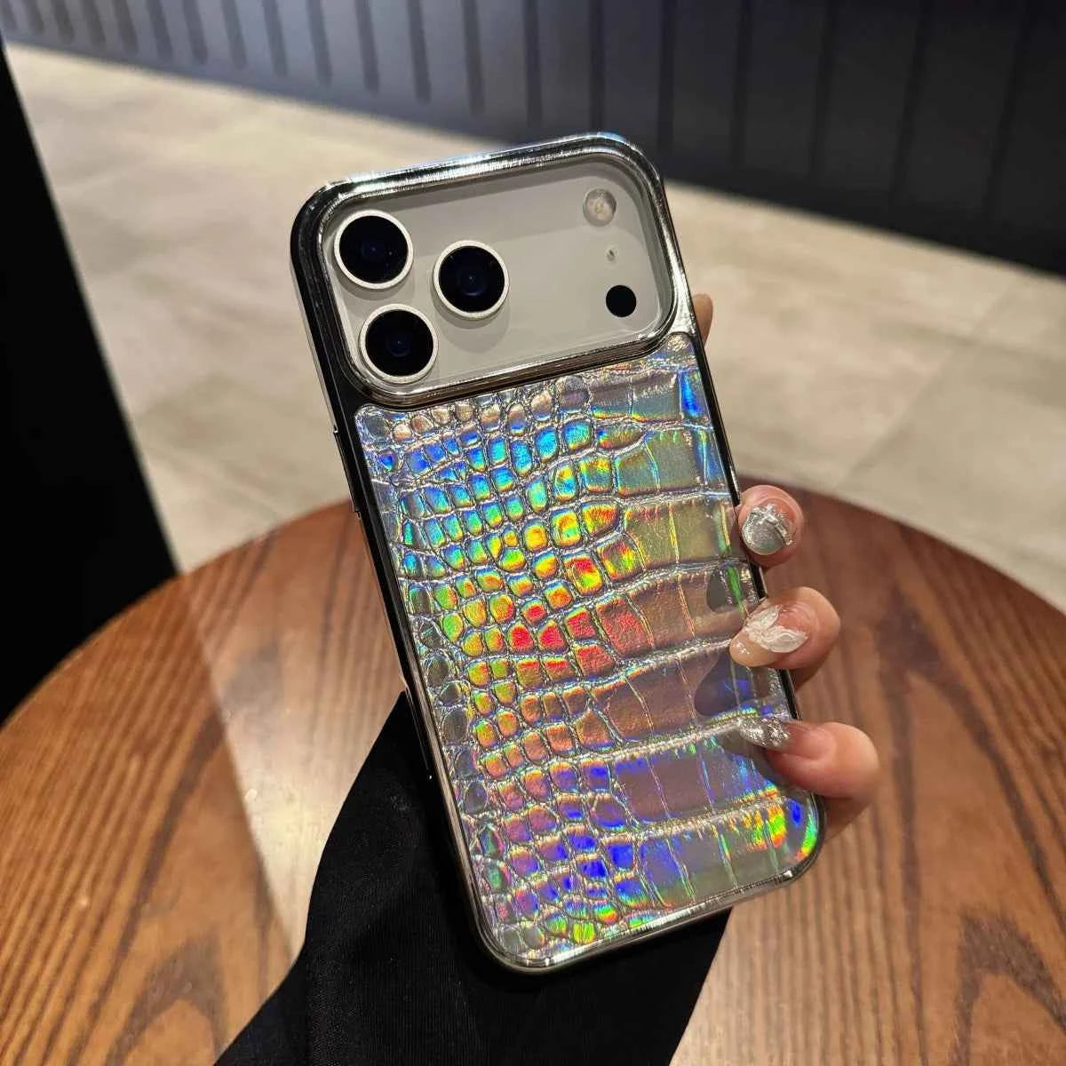 Plating Colorful Crocodile Leather Texture Phone Case For iPhones