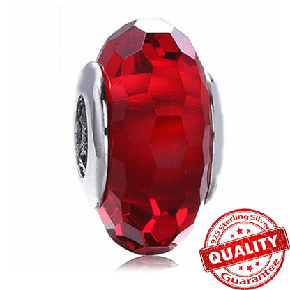 Colorful Flower Murano Glass Charm Fit Original Bracelet Necklace Heart Fine Jewelry