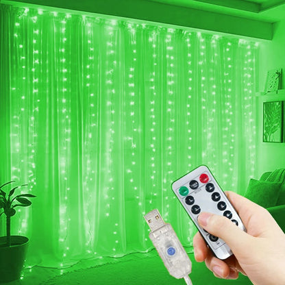 LED Curtain Garland 6x3M/3x3M USB Power Fairy Lights with Remote Control for Christmas New Year Window Decor Festoon Lighting