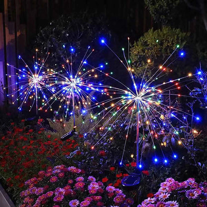 Solar Firework Lights Outdoor Waterproof Christmas Garden Wedding Decor, Auto On/Off Fairy String Solar Powered Landscape
