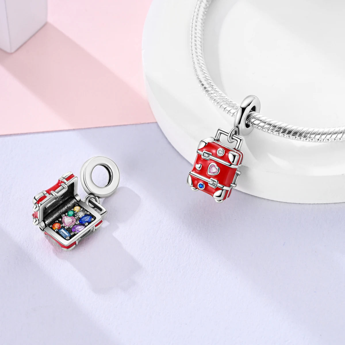Red Charm Bead Bracelet Pendant Car Coffee Cherry For Woman Jewelry