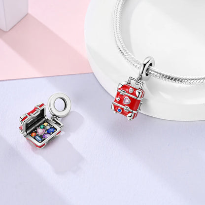 Red Charm Bead Bracelet Pendant Car Coffee Cherry For Woman Jewelry