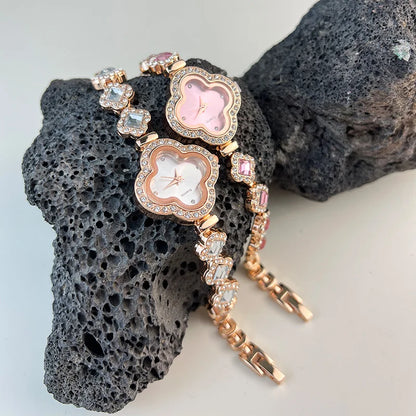 Four-leaf Clover Embedded Diamond Watch