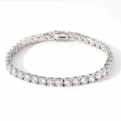 Zircon Copper Tennis Chain Necklace Link Chain Jewelry Silver/Gold Color
