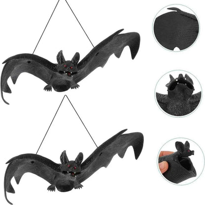 5 Pcs Halloween Black Simulation Bat Pendant for Halloween April Fools' Day Prank Carnival Party Bar School Home DIY Decoration