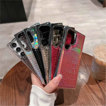 Luxury Gradient Crocodile Pattern Leather Case For Samsung Galaxy S25-S23 Ultra Plus