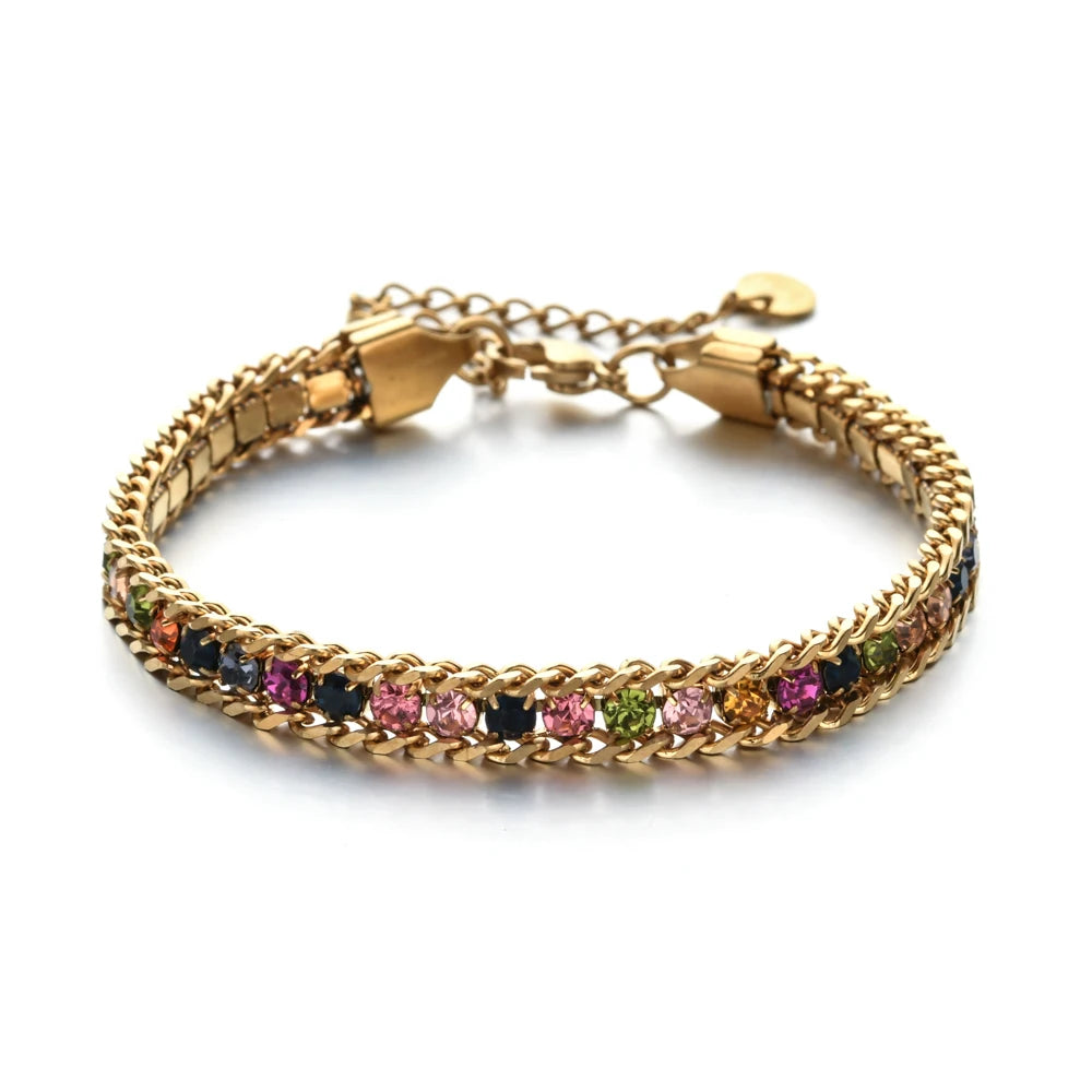 Woven Crystal Cubic Zirconia Bracelet Jewelry