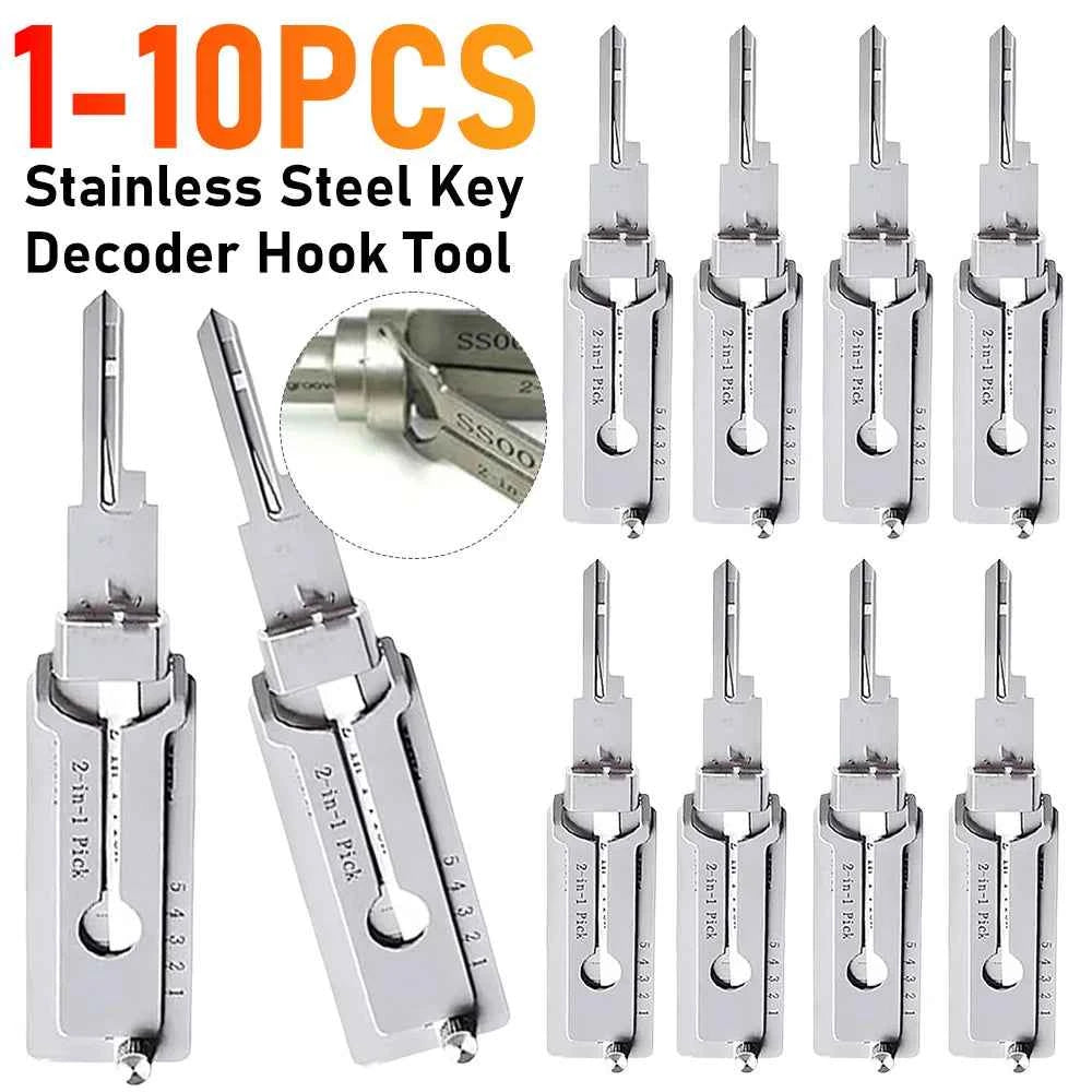 Lockpicking Lock Decoder Kit with O-Ring Pickup Precision Hook Tool for Locksmith Key Decoding And Door Maintenance