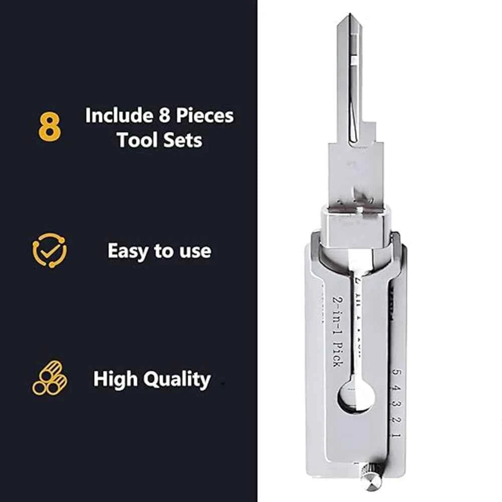 Lockpicking Lock Decoder Kit with O-Ring Pickup Precision Hook Tool for Locksmith Key Decoding And Door Maintenance