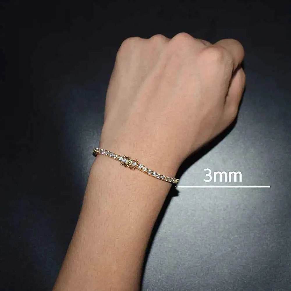 Zircon Copper Tennis Chain Necklace Link Chain Jewelry Silver/Gold Color