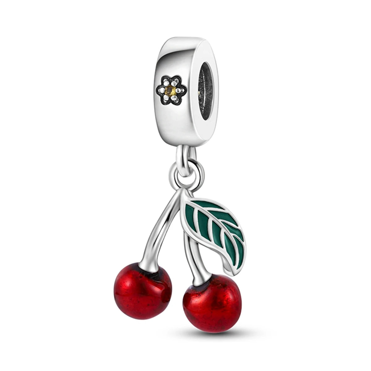 Red Charm Bead Bracelet Pendant Car Coffee Cherry For Woman Jewelry