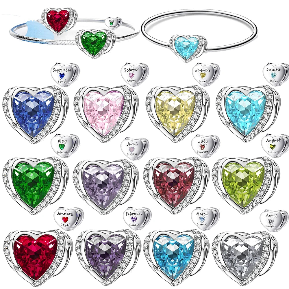 January to December Birthstone Talisman Fit Bead Suitable For Original Bracelet Women's Jewelry