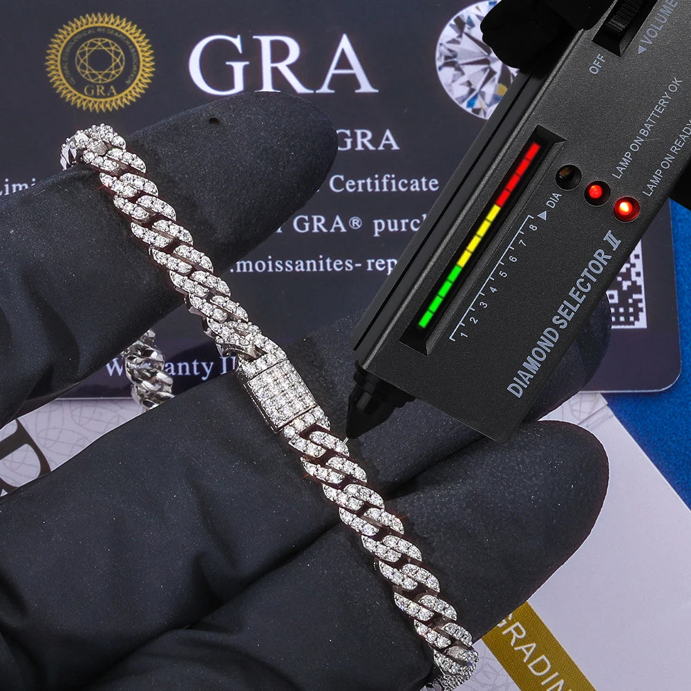Moissanite Cuban Link Chain Iced Out NecklaceJewelry