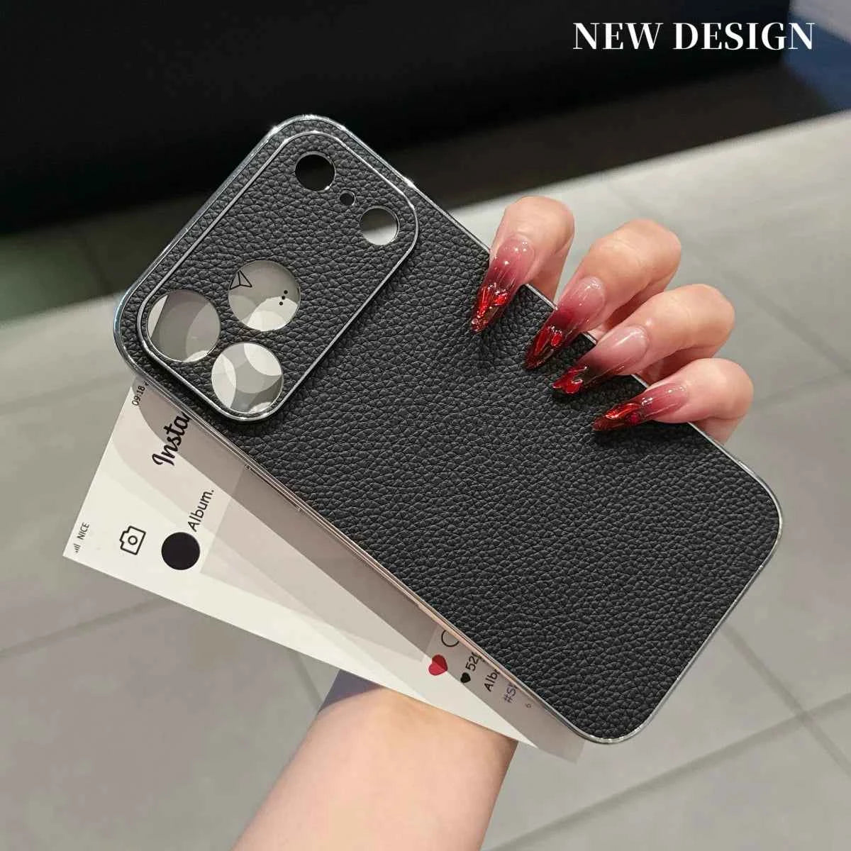 Leather Phone Case For iPhones Luxury Large Window Shockproof Cover