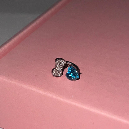 Cute Bowknot Love Heart Zircon Earring Punk Jewelry