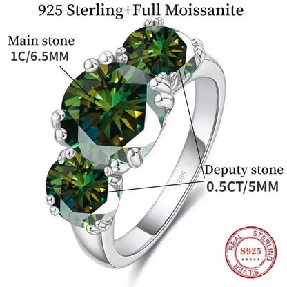 Moissanite Ring 2CT VVS1 Lab Diamond Solitaire Ring