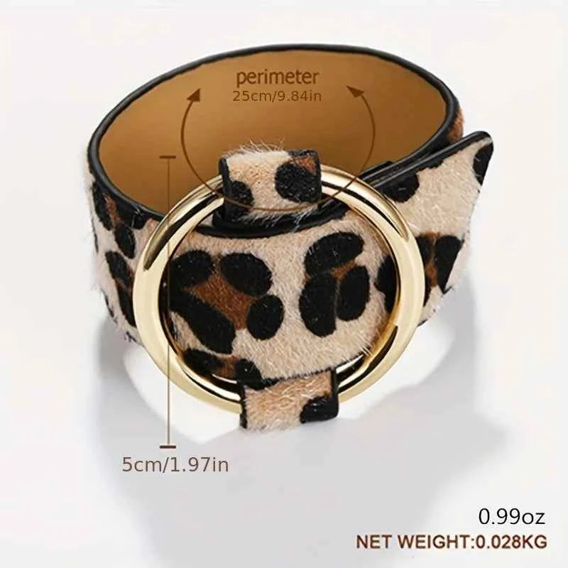 Elegant Leather Leopard Bracelet
