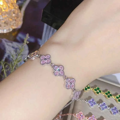 Moissanite clover bracelet