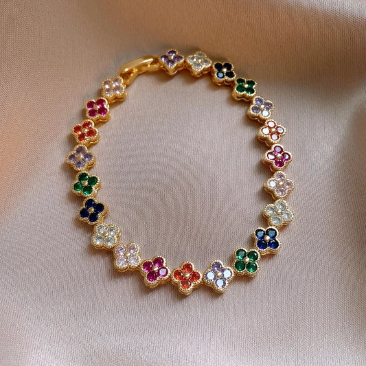 Crystal Flower Lucky Bracelet Women Personalized Bracelet