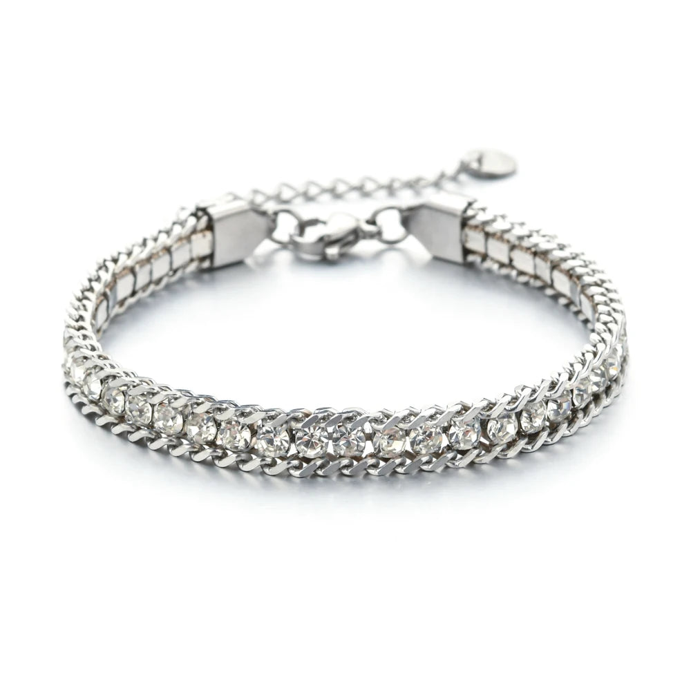 Woven Crystal Cubic Zirconia Bracelet Jewelry