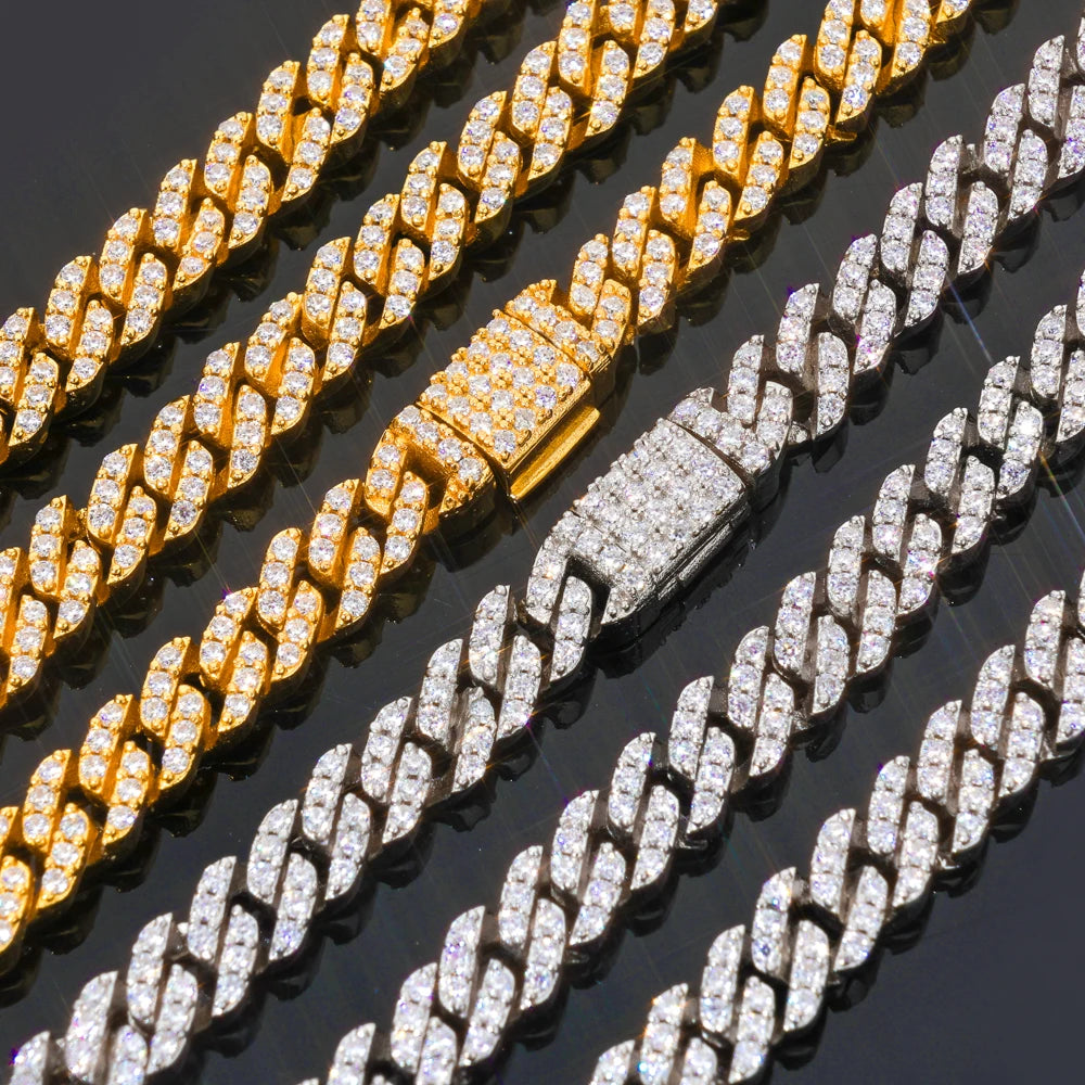 Moissanite Cuban Link Chain Iced Out NecklaceJewelry