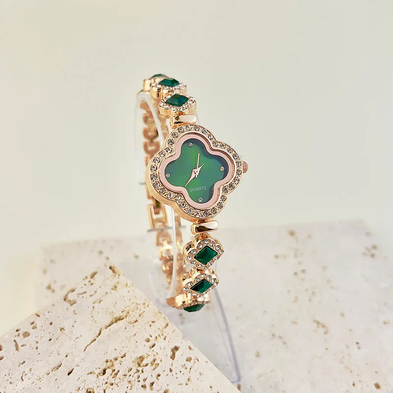 Four-leaf Clover Embedded Diamond Watch