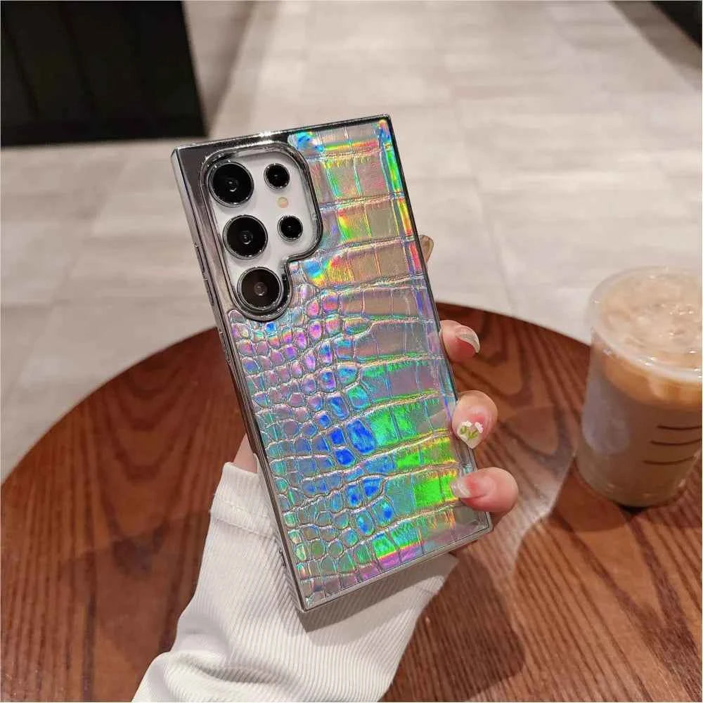 Luxury Gradient Crocodile Pattern Leather Case For Samsung Galaxy S25-S23 Ultra Plus