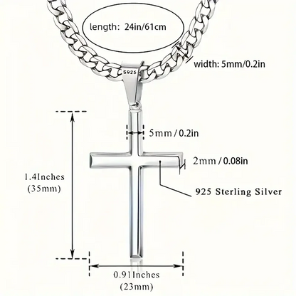 Cross Necklace Durable Cuban Crucifix Pendant Necklace