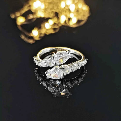 Gold Silver Adjustable Ring