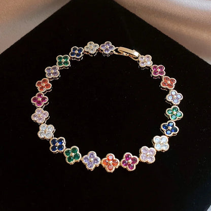 Crystal Flower Lucky Bracelet Women Personalized Bracelet