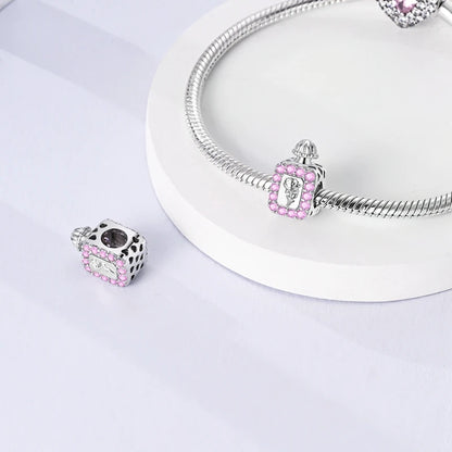 Romantic Pink Crown Perfume Bottle Charms Beads Fit Qikaola Bracelets Fine Jewelry