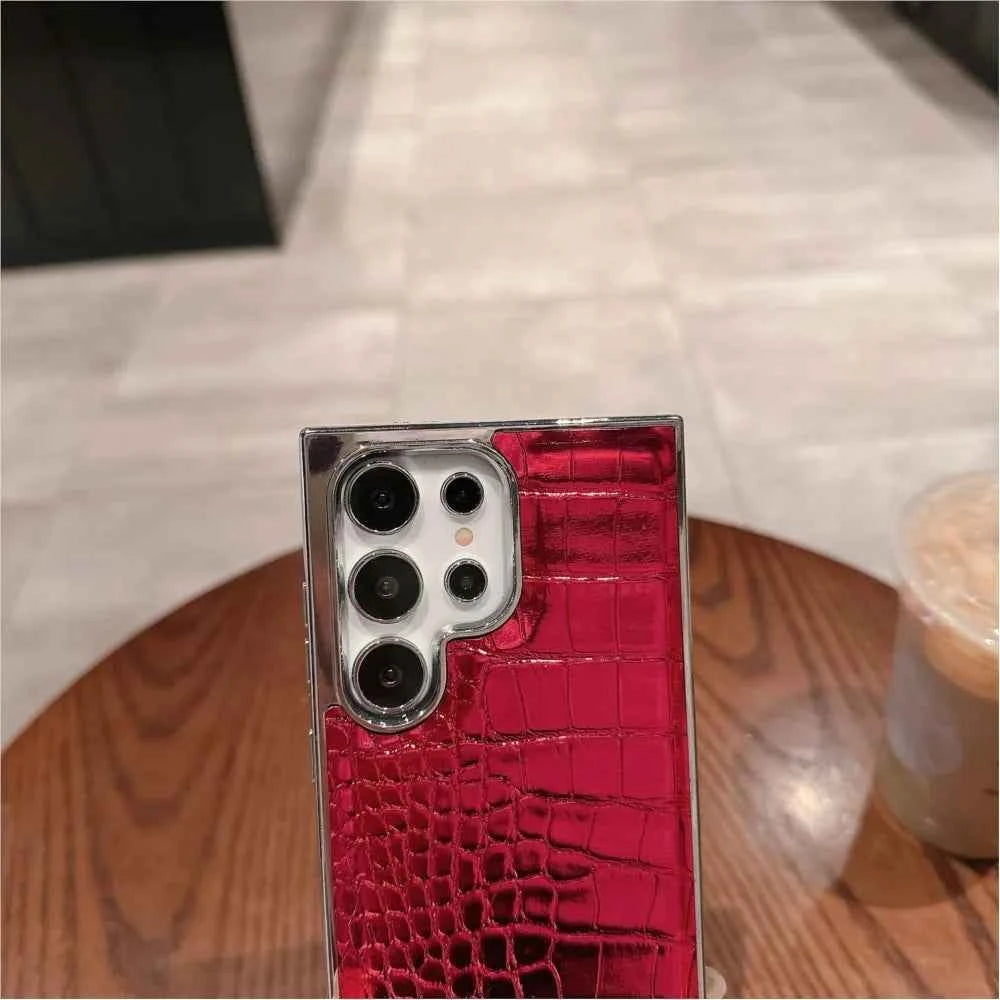 Luxury Gradient Crocodile Pattern Leather Case For Samsung Galaxy S25-S23 Ultra Plus