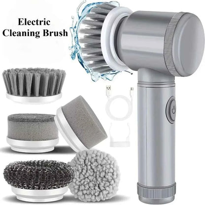 5-in-1 Electric Spin Scrubber Brush For Bathroom Tile Bathtub Sink, Power Scrubber With 5 Replaceable Brush Heads - DFShop